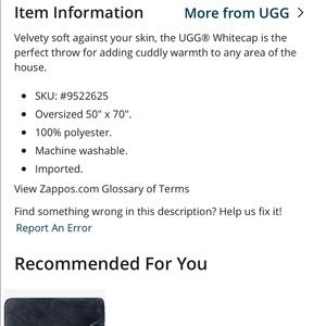 Ugg throw blanket